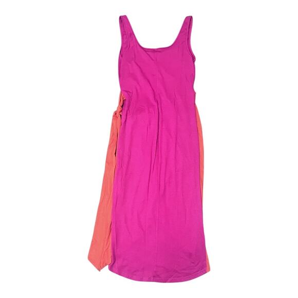 Salanta Wrap Side-Tie Scoop Neck Midi Asymmetrical Tank Dress Size L - Picture 3 of 5